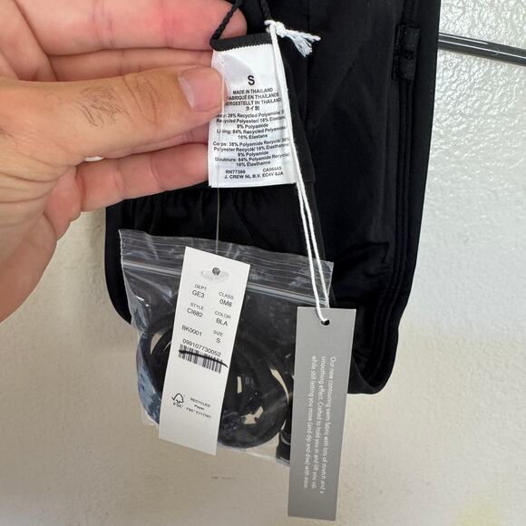 J.Crew Classic Sculpt Bandeau Bikini Top WMNS S Black Removable Straps and Pads - Picture 6 of 8